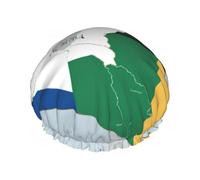 Bonnet de douche Map01 avec drapeau du Soudan du Sud - Réutilisable - Grand bonnet de douche pour homme - Séchage rapide - Entretien des cheveux longs et courts - Pour enfants