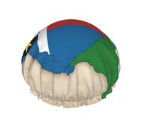 Bonnet de douche Map02 avec drapeau de Sao Tomé et Principe - Réutilisable - Grand bonnet de douche pour homme - Séchage rapide