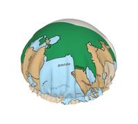 Bonnet de douche Map03 avec drapeau de la République de l'Ouzbékistan - Grand bonnet de douche réutilisable pour homme - Séchage rapide - Pour les cheveux longs et courts - Pour le bain des enfants