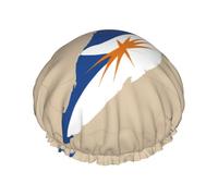 Bonnet de douche Map03 avec drapeau des îles Marshall - Réutilisable - Grand bonnet de douche pour homme - Séchage rapide - Entretien des cheveux longs et courts - Pour enfants