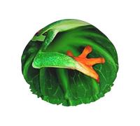 Bonnet de douche mignon imprimé grenouille, bonnet de douche doublé pour femme, réutilisable, double couche imperméable
