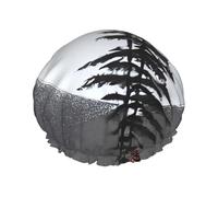 Bonnet de douche Moon Pin Tree pour homme et femme - Grand bonnet de douche réutilisable double couche imperméable - Bande élastique - Pour toutes les coiffures - Facile à transporter
