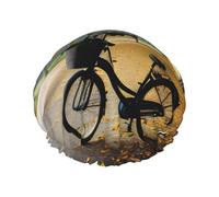 Bonnet de douche motif arbre d'automne avec un vieux vélo vieilli avec une double couche, maintient bien vos cheveux, que ce soit pendant la douche ou le bain.