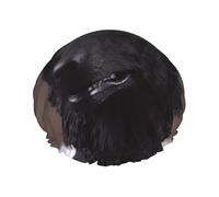 Bonnet de douche motif berger allemand noir pour femme, double couche, bonnet de bain épais réutilisable et imperméable avec bande élastique, bonnet de douche lavable pour homme et femme, spa salon