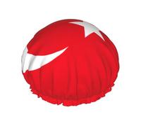 Bonnet de douche motif drapeau de la Turquie pour homme et femme, réutilisable, imperméable, long et épais, soins des cheveux, courts et enfants