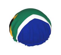 Bonnet de douche motif drapeau de l'Afrique du Sud pour femme, bonnet de douche réutilisable, parfait pour les cheveux longs et une utilisation quotidienne
