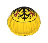 Bonnet de douche motif drapeau de Silésie pour femme, bonnet de douche réutilisable, parfait pour les cheveux longs et une utilisation quotidienne
