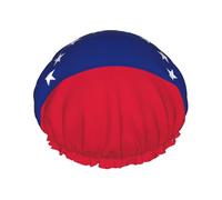 Bonnet de douche motif drapeau du Venezuela pour homme et femme, réutilisable, imperméable, long et épais, soins des cheveux, courts et enfants
