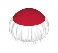 Bonnet de douche motif drapeau japonais pour homme et femme - Réutilisable - Imperméable - Long et épais - Soin des cheveux courts et enfants
