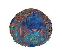 Bonnet de douche motif mandala ciel étoilé, réutilisable, imperméable, antidérapant, séchage rapide, grand bonnet, cheveux longs et courts