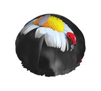 Bonnet de douche motif papillon coccinelle pour homme et femme, réutilisable, imperméable, long et épais, soins des cheveux, courts et enfants