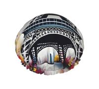Bonnet de douche motif Tour Eiffel Paris avec une double couche de, maintient bien vos cheveux, que ce soit pendant la douche ou le bain.