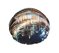 Bonnet de douche New York pour femme, double couche, bonnet de bain épais réutilisable et imperméable avec bande élastique, bonnet de douche lavable pour homme et femme, spa salon