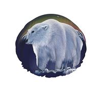 Bonnet de douche Northern Lights Polar Bear Bonnets de douche pour femmes Bonnets de douche imperméables double couche, réutilisables.