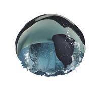 Bonnet de douche Orque pour homme et femme, réglable, réutilisable, double couche, imperméable, doublure en EVA, bande élastique pour toutes les longueurs de cheveux