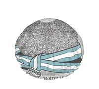 Bonnet de douche ours, citation drôle d'ours L'hiver arrive Bonnets de bain imperméables à double couche parfaits pour toutes les longueurs et épaisseurs de cheveux