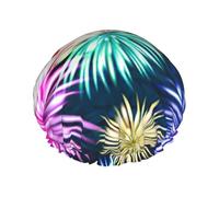 Bonnet de douche patriotique du 4 juillet imprimé drapeau américain pour femme, grande bande élastique lavable