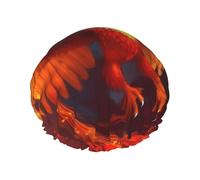 Bonnet de douche Phoenix orange rouge pour homme et femme, réglable, réutilisable, double couche, imperméable, doublure en EVA, bande élastique, pour toutes les longueurs de cheveux