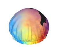 Bonnet de douche pigmenté pour homme et femme - Réutilisable - Imperméable - Long et épais - Soin des cheveux courts et enfants