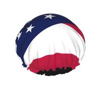 Bonnet de douche polyvalent avec imprimé drapeau de l'État de l'Ohio pour femmes et hommes, réutilisable, léger et doux