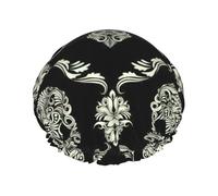 Bonnet de douche polyvalent avec motif floral et tête de mort pour homme et femme, réutilisable, léger et doux