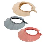 Bonnet de douche pour bébé 3 pièces, bouclier de lavage cheveux réglable pour tout-petits, visière bain en plastique légère et facile à nettoyer pour enfants