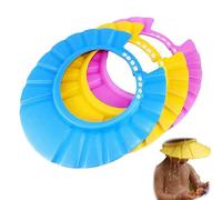 Bonnet De Douche Pour Bébé - Bonnet De Shampoing Réglable En Eva Pour Le Bain, Protège Les Yeux Et Les Oreilles, 0-6 Ans, Jaune Et Bleu