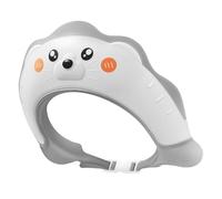 Bonnet de douche pour bébé - Imperméable - En silicone souple - Réglable - En forme de lion de mer - Pour le bain de bébé - Blanc