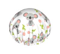 Bonnet de douche pour douche - Bonnet de douche double couche réutilisable et imperméable pour femme avec doublure en PEVA et corde élastique