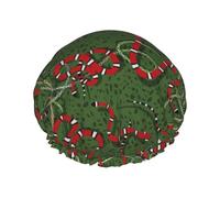 Bonnet de douche pour douche - Chaîne artistique rouge drôle serpent double couche réutilisable et imperméable pour femme, bonnet de douche pour femme avec doublure en PEVA et corde élastique
