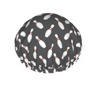 Bonnet de douche pour douche - Épingles de bowling double couche réutilisable, grand bonnet de douche pour femme, bonnet de douche pour douche avec doublure en PEVA et corde élastique