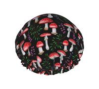 Bonnet de douche pour douche - Grand bonnet de douche réutilisable et imperméable à double couche pour femme avec doublure en PEVA et corde élastique