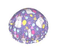 Bonnet de douche pour douche - Grand bonnet de douche réutilisable et imperméable à l'eau pour femme - Bonnet de douche double couche pour femme - Bonnet de douche pour douche avec doublure en PEVA et