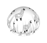 Bonnet de douche pour douche - Grand bonnet de douche réutilisable et imperméable à l'eau pour femme - Bonnet de douche double couche pour femme - Bonnet de douche pour douche avec doublure en PEVA et