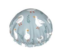 Bonnet de douche pour douche - Grand bonnet de douche rustique en forme de canard réutilisable, imperméable, double couche pour femme, bonnet de douche pour douche avec doublure en PEVA et corde