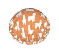 Bonnet de douche pour douche - Joli bonnet de douche double couche en alpaga orange réutilisable et imperméable, grand bonnet de douche pour femme, bonnet de douche pour douche avec doublure en PEVA
