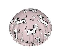 Bonnet de douche pour douche - Joli bonnet de douche double couche réutilisable et imperméable pour femme, bonnet de douche pour femme avec doublure en PEVA et corde élastique