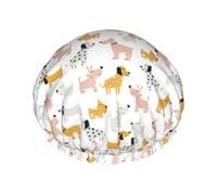 Bonnet de douche pour douche - Joli bonnet de douche double couche réutilisable et imperméable pour femme, bonnet de douche pour femme avec doublure en PEVA et corde élastique