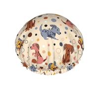 Bonnet de douche pour douche - Joli bonnet de douche double couche réutilisable et imperméable pour femme, bonnet de douche pour femme avec doublure en PEVA et corde élastique