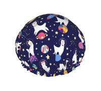 Bonnet de douche pour douche - Joli bonnet de douche double couche réutilisable résistant à l'eau pour femme avec doublure en PEVA et corde élastique