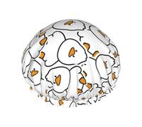 Bonnet de douche pour douche - Simple Lines mignon canard grand bonnet de douche réutilisable imperméable double couche pour femme, bonnet de douche pour douche avec doublure en PEVA et corde