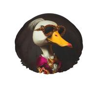 Bonnet de douche pour douche - Style noble canard double couche réutilisable, grand bonnet de douche pour femme, bonnet de douche pour douche avec doublure en PEVA et corde élastique