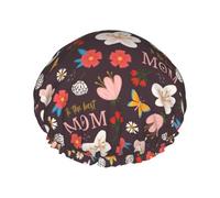 Bonnet de douche pour douche - To The Best Mom Grand bonnet de douche réutilisable et imperméable double couche pour femme, bonnet de douche pour la douche avec doublure en PEVA et corde élastique