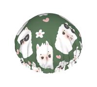 Bonnet de douche pour douche - Visages d'alpaga double couche réutilisable, grand bonnet de douche pour femme, bonnet de douche pour douche avec doublure en PEVA et corde élastique