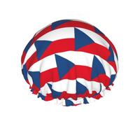 Bonnet de douche pour femme avec bande élastique réglable et motif drapeau de la République tchèque