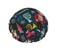 Bonnet de douche pour femme avec imprimé casse-noisette, danse de Noël, léger, réutilisable, doux, double couche, étanche, étanche.