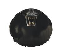 Bonnet de douche pour femme avec imprimé crâne de taureau - Bonnet de douche élastique réutilisable - Bonnet de douche double couche