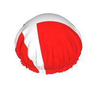 Bonnet de douche pour femme avec imprimé drapeau danois du Danemark, léger, réutilisable, doux, double couche imperméable, étanche.