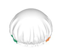 Bonnet de douche pour femme avec imprimé drapeau irlandais - Réutilisable et imperméable - Double couche - Confortable
