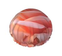 Bonnet de douche pour femme avec imprimé roses romantiques - Bonnet de douche élastique réutilisable - Bonnet de douche double couche